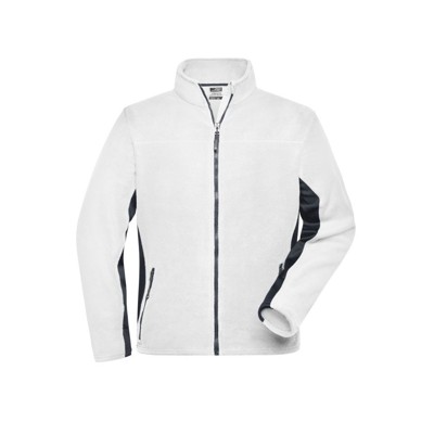 Bild von Herren Arbeits Fleecejacke JN842, weiß/carbon, Größe 4XL