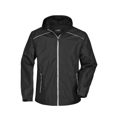 Bild von Herren Regenjacke JN1118, schwarz/silber, Größe M