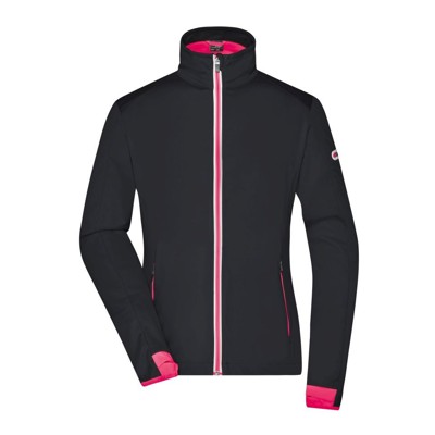 Bild von Damen Softshell Sportjacke JN1125, schwarz/hellrot, Größe XL