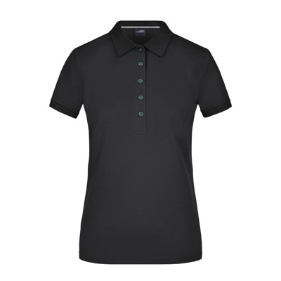 Bild von Damen Pima Poloshirt JN707, schwarz, Größe S