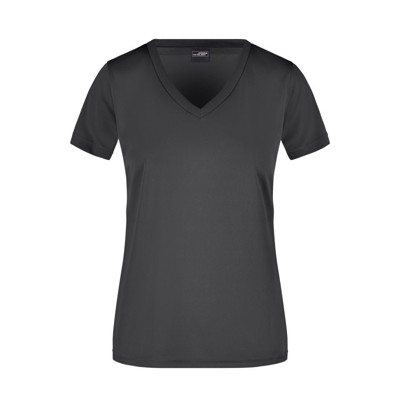Bild von Damen Sportshirt mit V-Ausschnitt JN735, schwarz, Größe XS