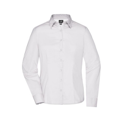 Bild von Damen Langarm Business Bluse JN641, weiß, Größe XS