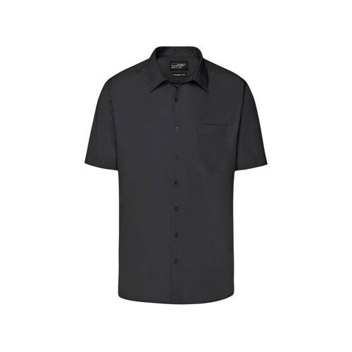 Bild von Herren Kurzarm Hemd Easy-Care JN644 in Schwarz – Größe XL von James & Nicholson