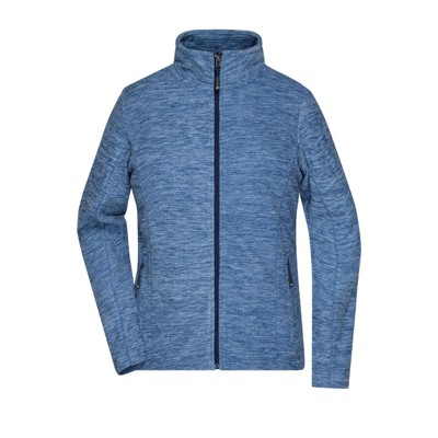 Bild von Damen Melange Fleecejacke JN769, blau-melange/navy-blau, Größe XXL
