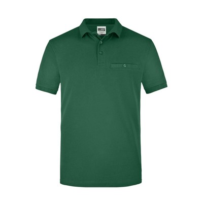 Bild von Herren Work Poloshirt mit Tasche JN846, dunkelgrün, Größe 4XL