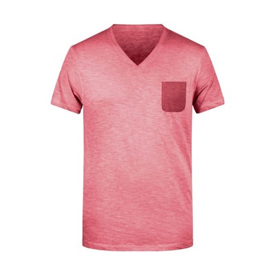 Bild von Herren Slub-T-Shirt 8016, chilli, Größe S
