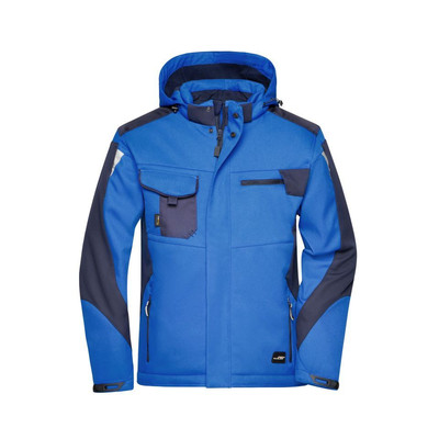Bild von Workwear Winter Softshell Jacke JN824, königs-blau/navy-blau, Größe 5XL