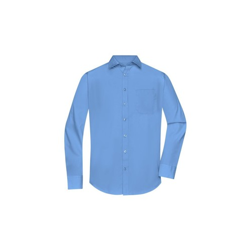 Bild von James & Nicholson Herrenhemd Poplin Langarm JN678 - Aqua-Blau, Größe 4XL