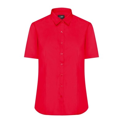 Bild von Damenbluse Poplin Kurzarm JN679, tomaten-rot, Größe S