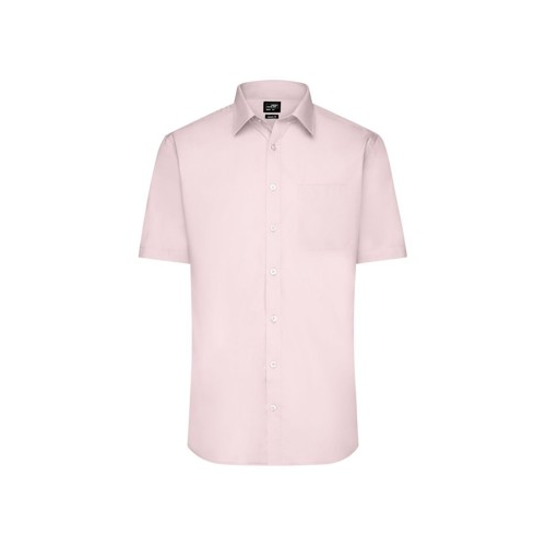 Bild von Herrenhemd Poplin Kurzarm JN680 in Pink, Größe 3XL von James & Nicholson