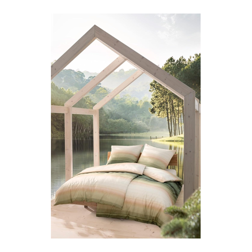 Bild von ESTELLA Mako-Satin-Bettwäsche Noya 3403-530, grün, Größe:135x200 cm + 80x80 cm