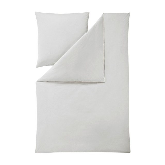 Bild von Estella Bettwäsche Estella Mako Jersey Bettwäsche 155x220 Takoma uni Melange silber 6873-, Mako-Jersey, 2 teilig