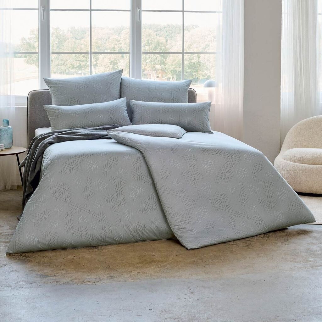 Bild von Estella Bettwäsche Jersey Pippa 135x200 + Kissen 80x80 Grafisch grau, Baumwolle, 2 teilig, Jersey bettwäsche 135x200 baumwolle sale warm baumwolle bettwäsche