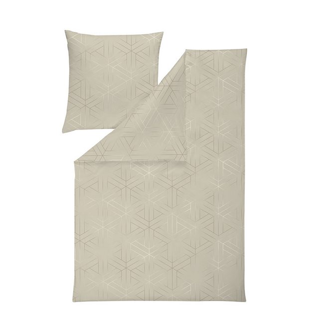 Bild von Estella Bettwäsche Estella Mako-Satin Bettwäsche 135x200 Luan ecrue uni Waben Rauten, Mako-Satin, 2 teilig