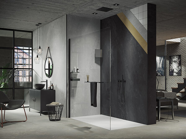 Bild von Hüppe EasyStyle Wandverkleidung 150x255cm, ES0102, Farbe: Barcelona anthrazit