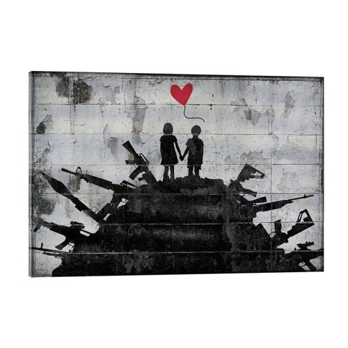 Bild von Posterlounge Acrylglasbild Pineapple Licensing, Banksy - Love Amidst War