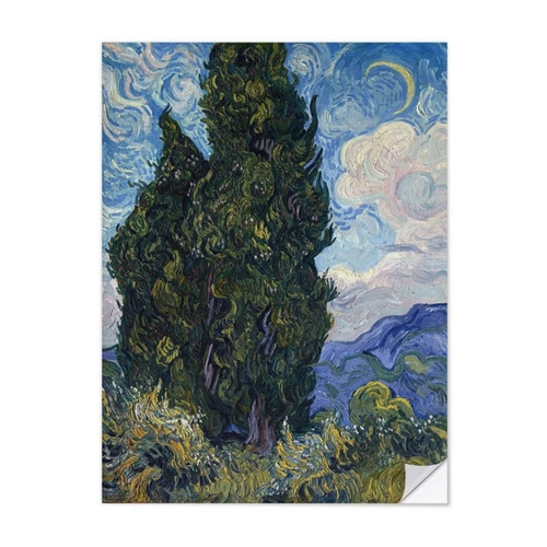 Bild von Posterlounge Wandfolie Vincent van Gogh, Zypressen – Eine stilvolle Wanddekoration