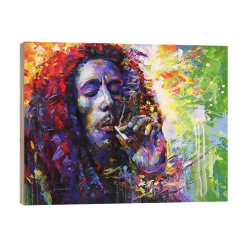 Bild von Hochwertiges Holzbild von Leon Devenice – Bob Marley II