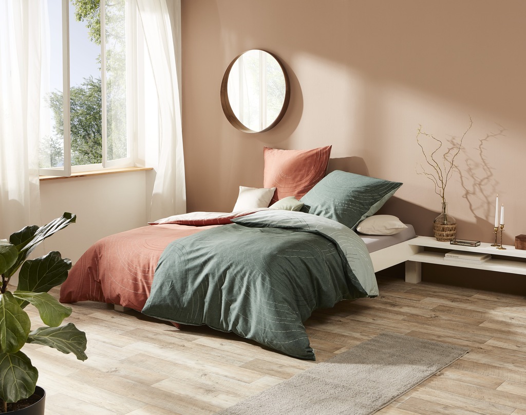Bild von Kaeppel Wendebettwäsche Jaro, in Gr. 135x200, 155x220 oder 200x200 cm, Mako-Satin, 3 teilig, mit Reißverschluss, 100% Baumwolle, Bettwäsche mit zeitlosem Design