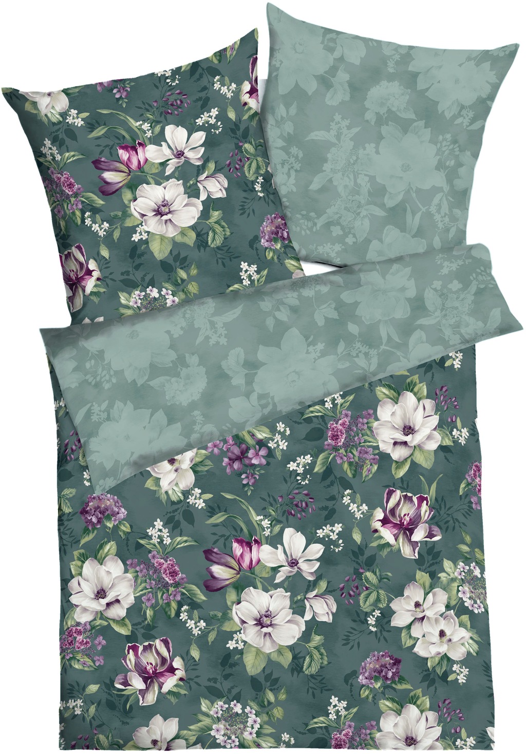 Bild von Kaeppel Bettwäsche Wendebettwäsche "Magnolia", Mako-Satin, 2 teilig, Blumen