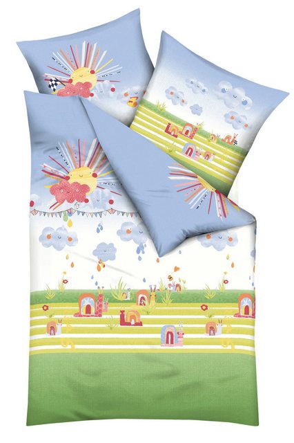 Bild von Kaeppel Kinderbettwäsche Regenbogenrennschnecken, Renforcé, 2 teilig, Mit Schnecken