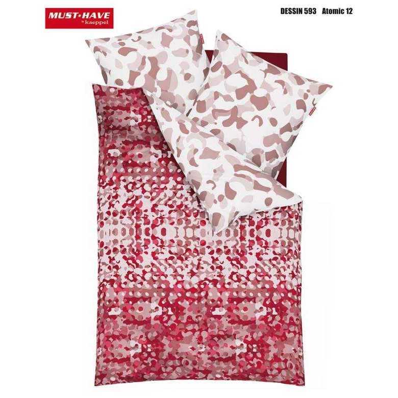 Bild von Kaeppel Mako-Satin Wendebettwäsche Burgund Rot 155x220 cm + 80x80 cm
