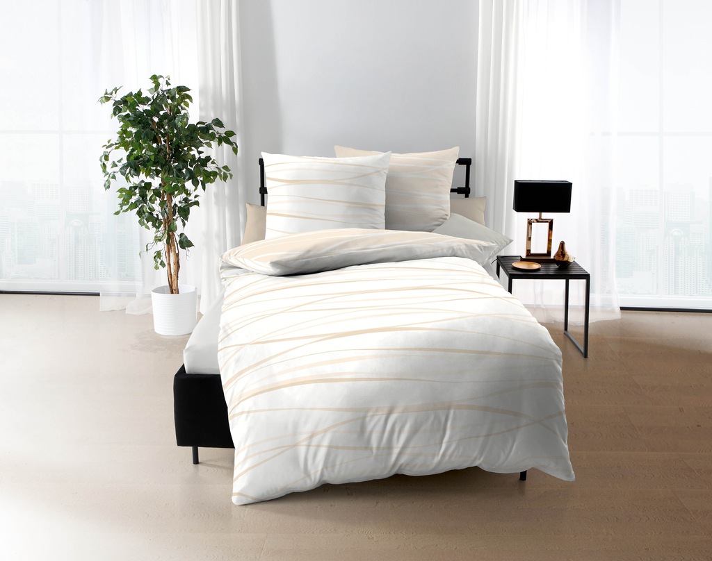 Bild von Kaeppel Wendebettwäsche »Motion«, (2 tlg.), aus 100% Baumwolle, in Mako-Satin oder Biber Qualität, Winterbettwäsche, Bett- und Kopfkissenbezug mit Reißverschluss, Bettwäsche-Set STANDARD 100 by OEKO-TEX® zertifiziert.