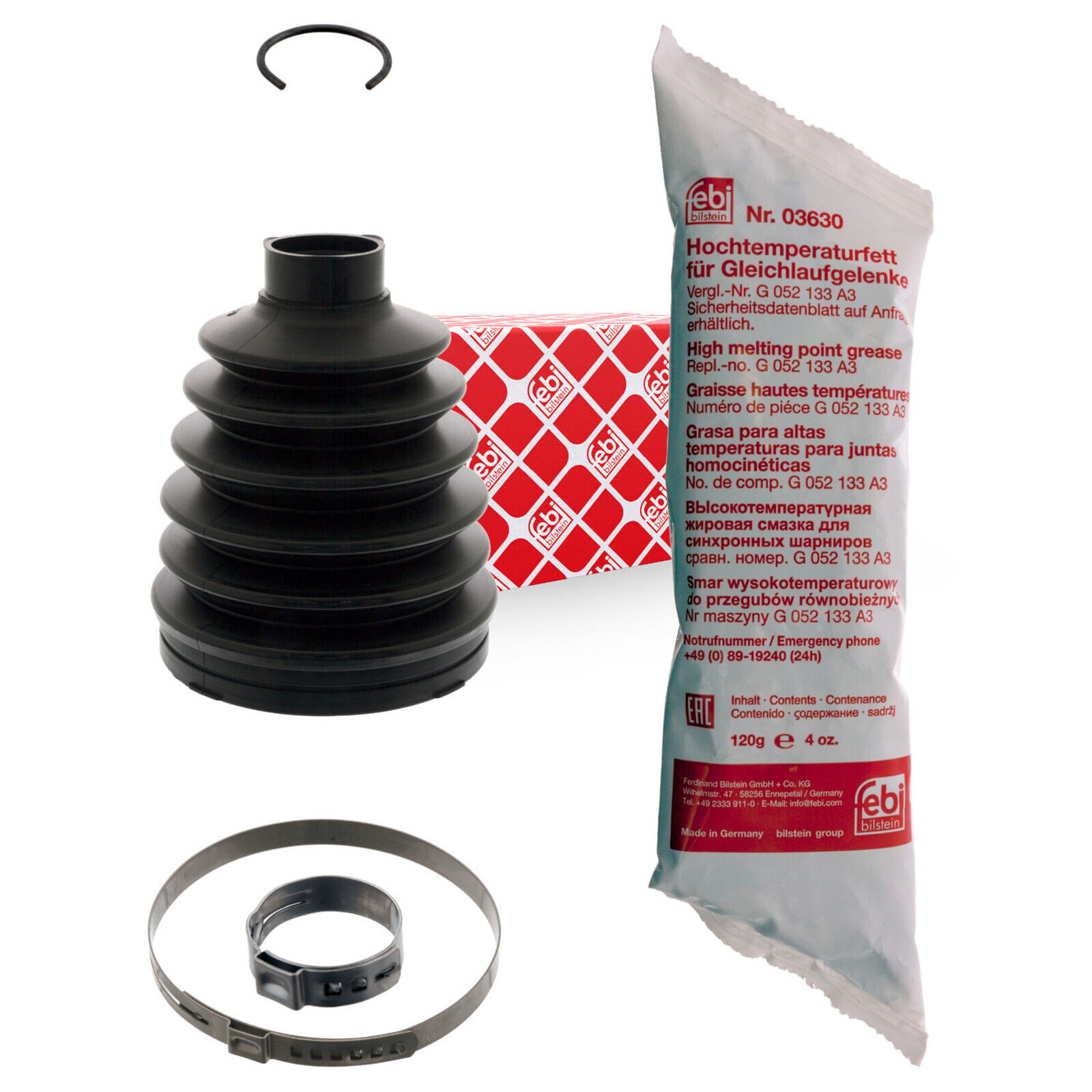 Bild von FEBI BILSTEIN 100042 Achsmanschette Faltenbalg, Faltenbalgsatz, Antriebswellenmanschette radseitig, Vorderachse Thermoplast