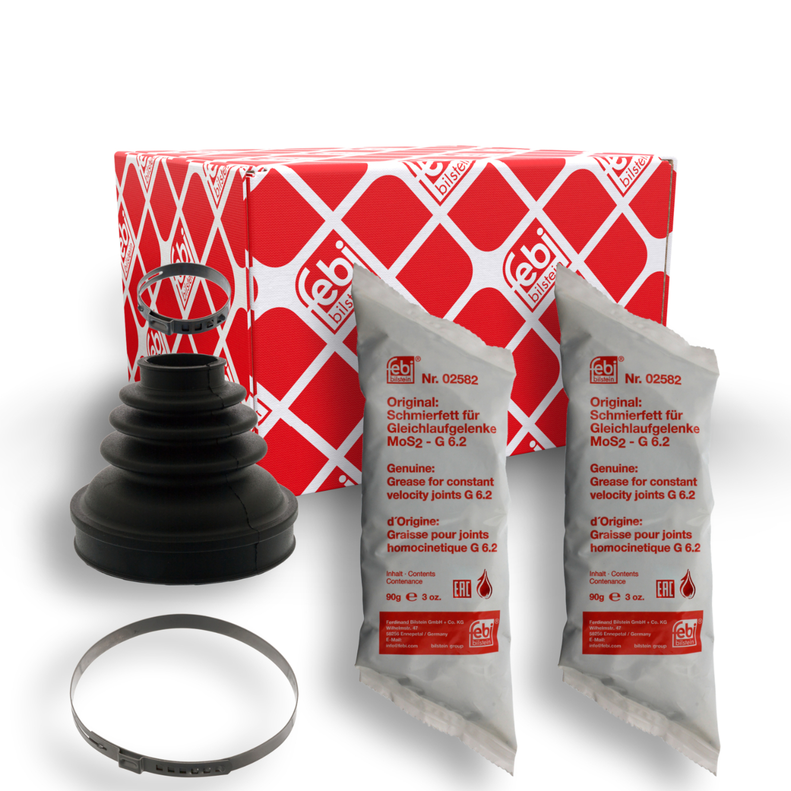 Bild von FEBI BILSTEIN 100209 Achsmanschette Faltenbalg, Faltenbalgsatz, Antriebswellenmanschette getriebeseitig, Vorderachse links, Vorderachse rechts Gummi