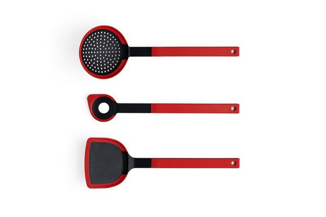 Bild von Kochbesteck-Set WOLL "Cook it", schwarz (schwarz, rot), Silikon, Kunststoff, Kochbesteck-Sets