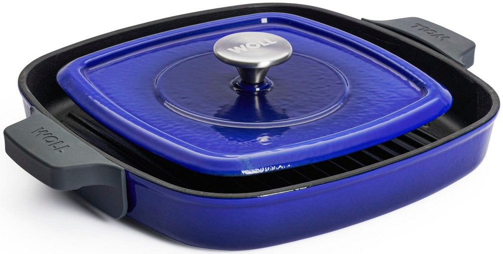 Bild von Grillpfanne WOLL "Iron", blau, B:28cm H:4,5cm L:28cm Ø:28cm, Pfannen, 28x28 cm, Induktion
