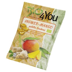 Bild von Bio4you Ingwer-Mango Bonbons, 75 g Packung