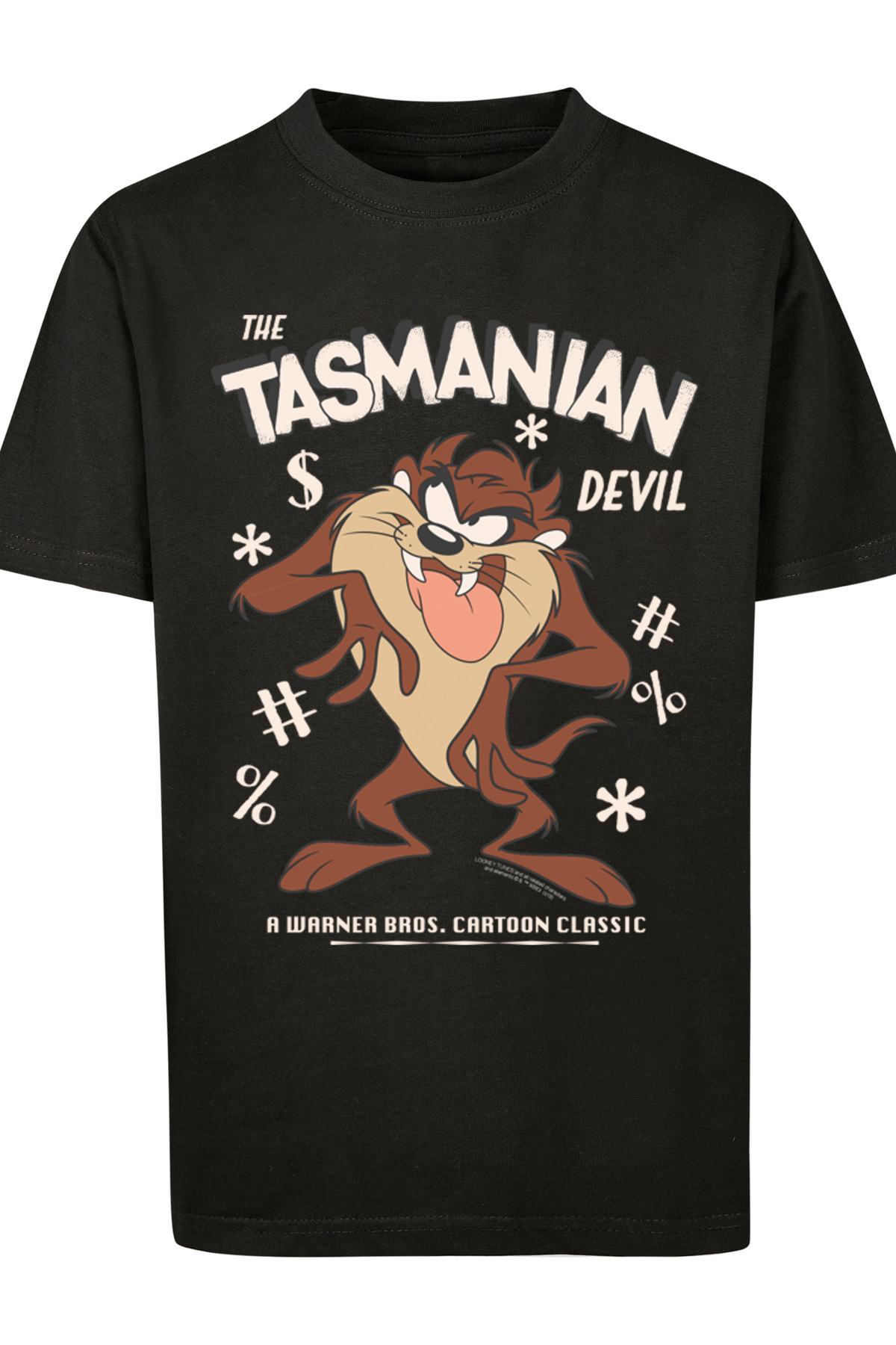 Bild von F4NT4STIC Kinder Looney Tunes Vintage Tasmanian Devil -blk Mit Kids Basic T-shirt - 134–140