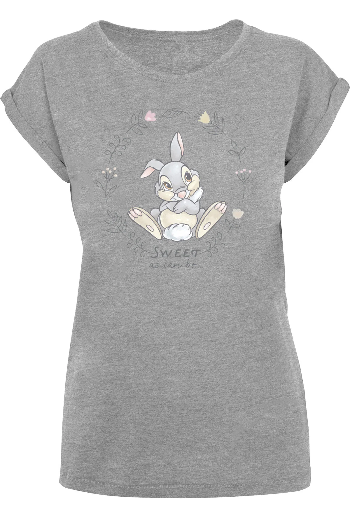 Bild von F4NT4STIC Disney Bambi Thumper Sweet As Can Be-wht Mit Ladies Extended Shoulder T-shirt für Damen - 3XL