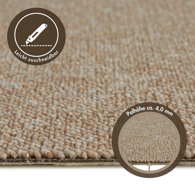 Bild von Andiamo Teppichboden »Feinschlinge Carlos«, rechteckig, 6,5 mm Höhe, melierte Optik, Breite 400 cm oder 500 cm, strapazierfähig, Wohnzimmer