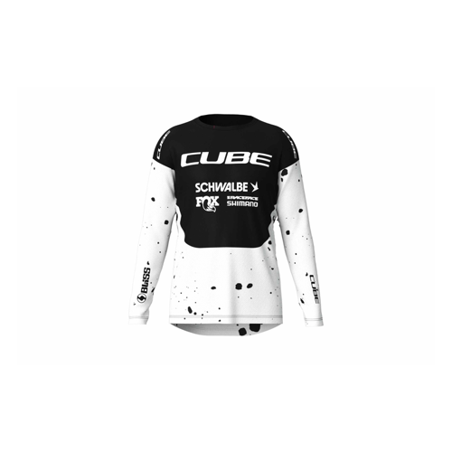Bild von Cube X Factory Racing Damen Fahrrad Trikot lang schwarz/weiß 2025 XS (34)