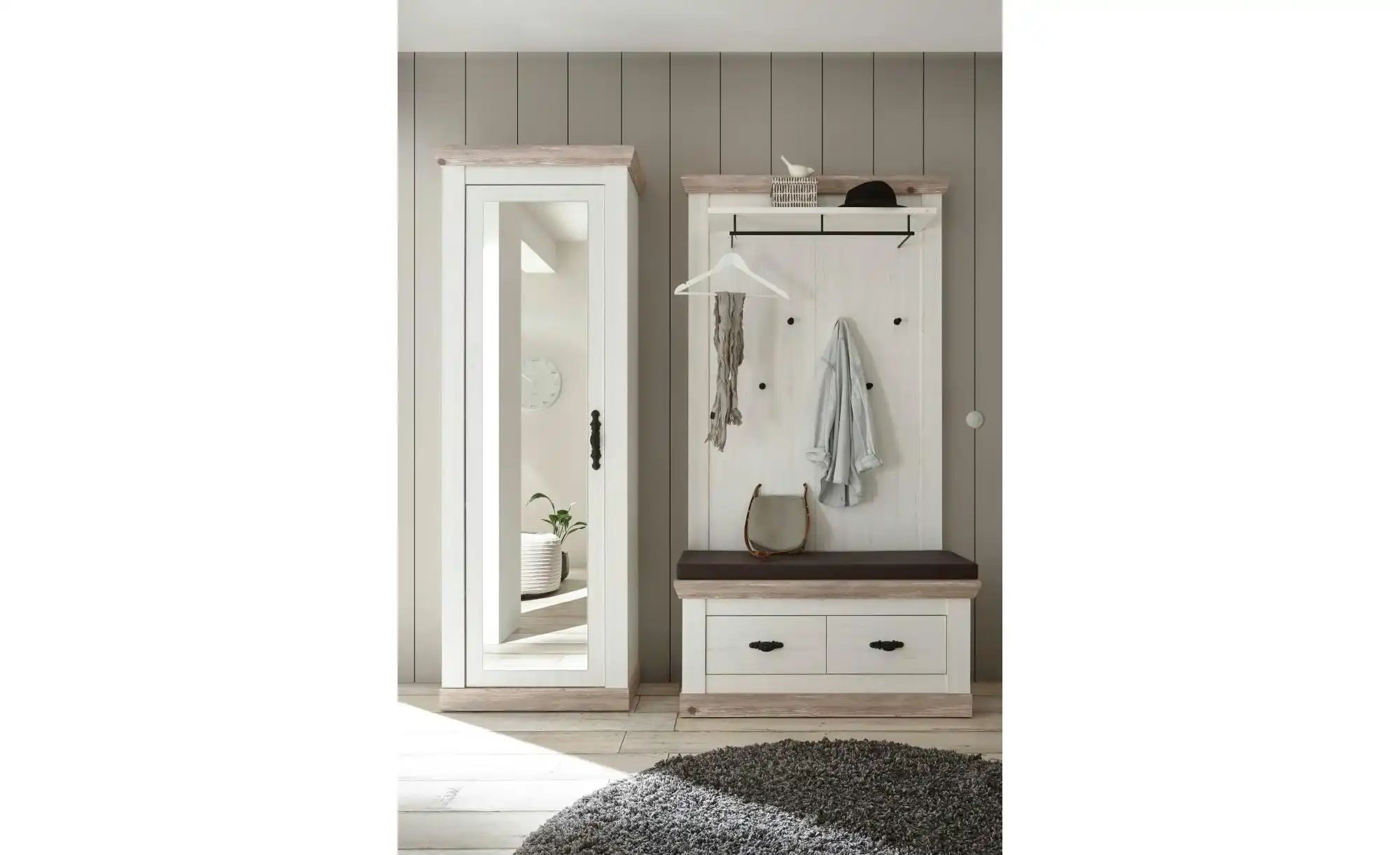 Bild von Garderobe  Roble ¦ weiß ¦ Maße (cm): B: 190 H: 201 Garderoben & Kleiderstangen > Garderoben - Höffner