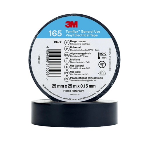 Bild von 3M Deutschland PVC Elektro-Isolierband 165BK8E Temflex165 sw25X25 - 7100184820