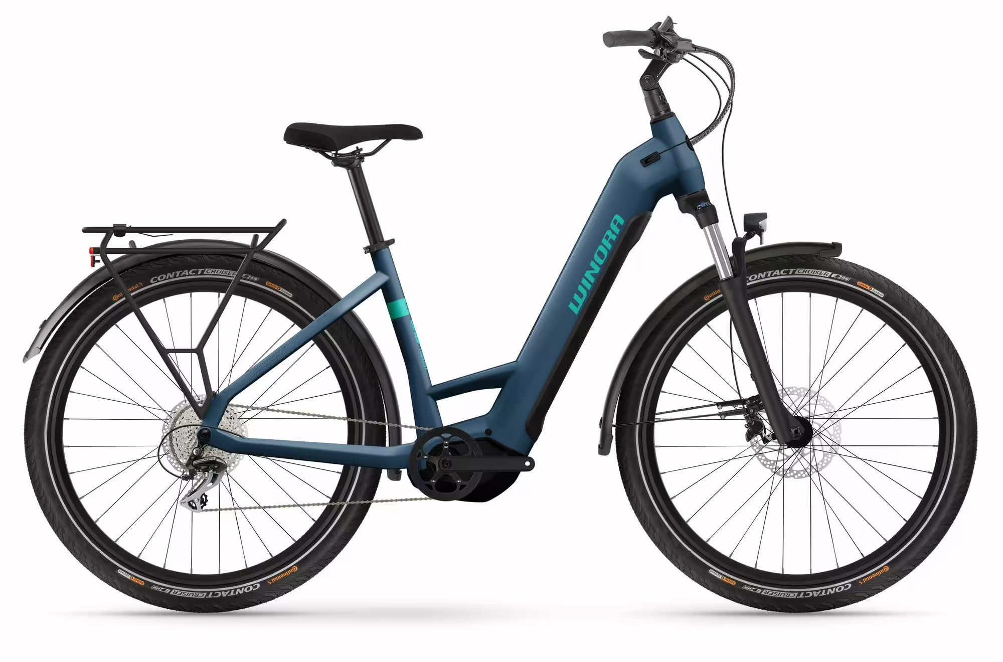 Bild von Winora Yucatan X8 Low 27.5' ' Pedelec E-Bike Trekking Fahrrad matt blau 2025 38 cm | E-Trekkingbikes