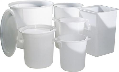 Bild von Kunststoffbehälter rd.40l, HD-PE natur D420xH445mm m.Außengriff CRAEMER