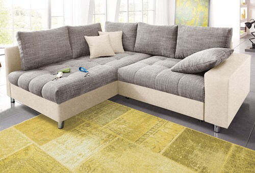 Bild von Mr. Couch Ecksofa "Tobi L-Form", wahlweise mit Kaltschaum (140kg Belastung/Sitz) und Bettfunktion