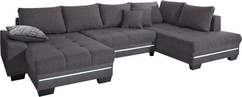 Bild von INOSIGN Wohnlandschaft "Nikita U-Form", Wahlweise mit Kaltschaum (140kg Belastung/Sitz), mit RGB-Beleuchtung
