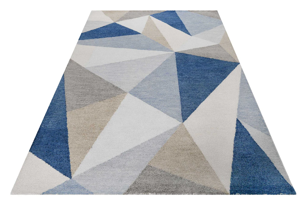 Bild von Wecon home Teppich "Next Time 2.0", rechteckig, 8 mm Höhe, modern, handgefertigt, geometrisches Design für Wohn-, Schlafzimmer
