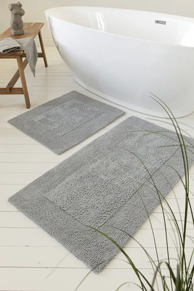 Bild von Wecon home Basics Badematte Finn, Höhe 15 mm, Baumwolle, rechteckig, waschbar, robust, saugfähig, pflegeleicht, Baumwolle, Hoch-Tief-Effekt