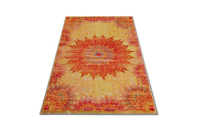 Bild von Wecon home Badematte Healing, Höhe 0,5 mm, fußbodenheizungsgeeignet, Polyester, rechteckig, Vintage, waschbar, rutschfest, schnell trocknend, robust, Badteppich