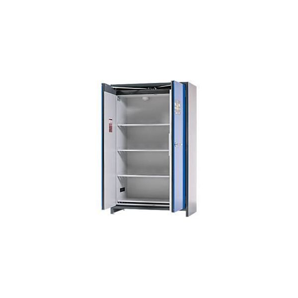 Bild von Asecos Akku-Lagerschrank ION-CORE-90 CS 1200, 4 Fachböden gelocht + 1 Bodenauffangwanne, B 1193 x T 615 x H 1953 mm