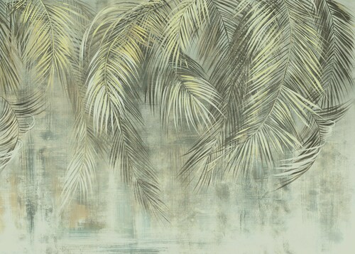Bild von Komar Vlies Fototapete - Palm Fronds - Größe: 350 x 250 cm (Breite x Höhe) - Tapete, Design, Wohnzimmer, Wanddekoration, Schlafzimmer, Palmen, Blätter, grün, floral - LJX7-050