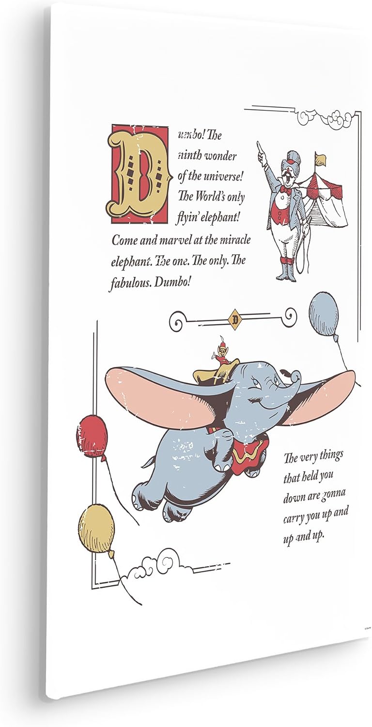 Bild von Komar Komar Keilrahmenbild - Dumbo the Flying Elephant- Größe 40 x 60 cm - Kinderzimmerbild, Wandbild, Kinderzimmer