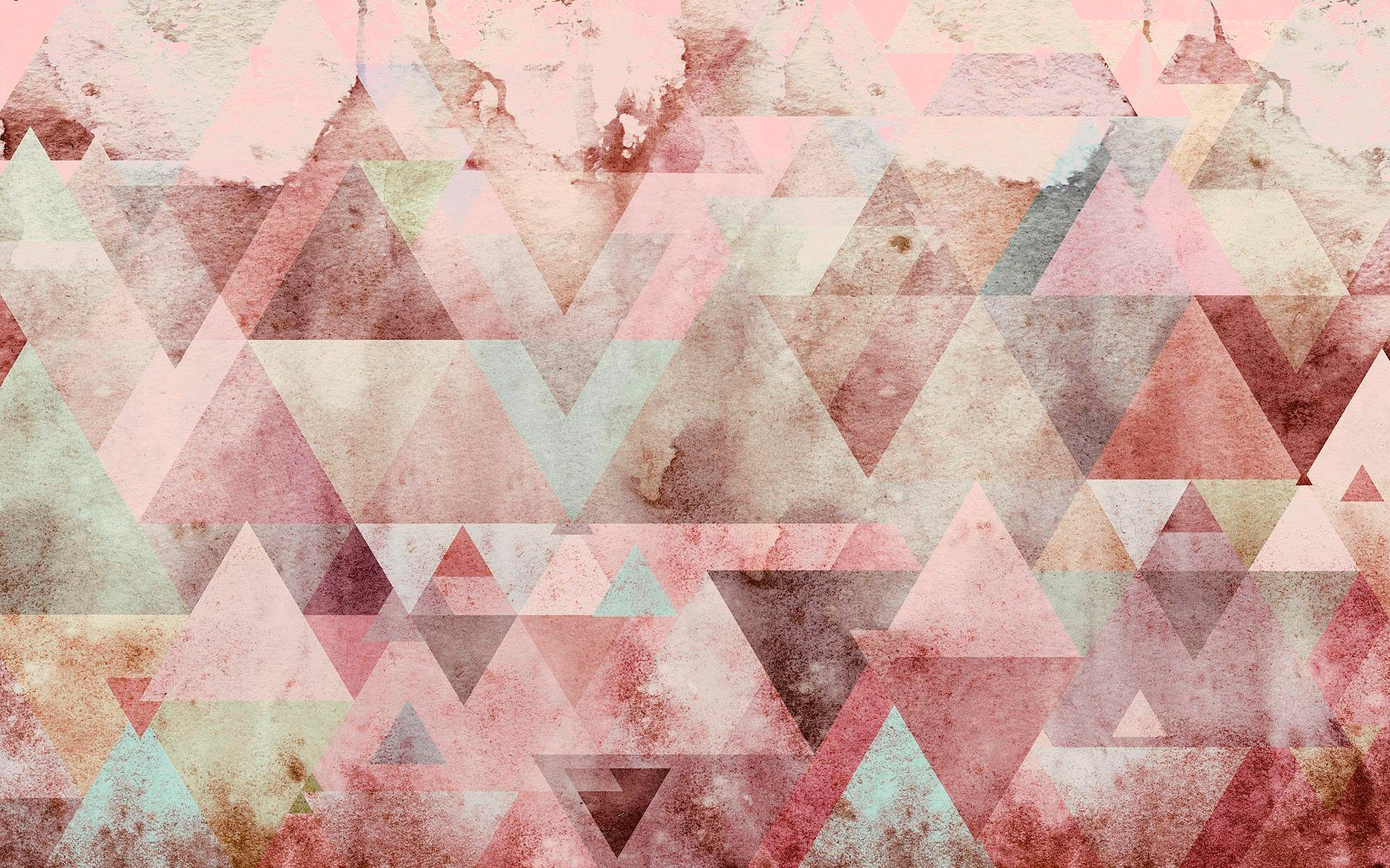 Bild von Komar Vlies Fototapete - Triangles Red - Größe 400 x 250 cm (Breite x Höhe) - Wand Tapete Wohnzimmer Schlafzimmer Büro Flur Dekoration Wandbild - P018B-VD4
