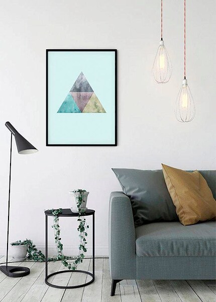 Bild von Komar Poster "Triangles Top Blue", Formen-Kunst, (1 St.), Kinderzimmer, Schlafzimmer, Wohnzimmer